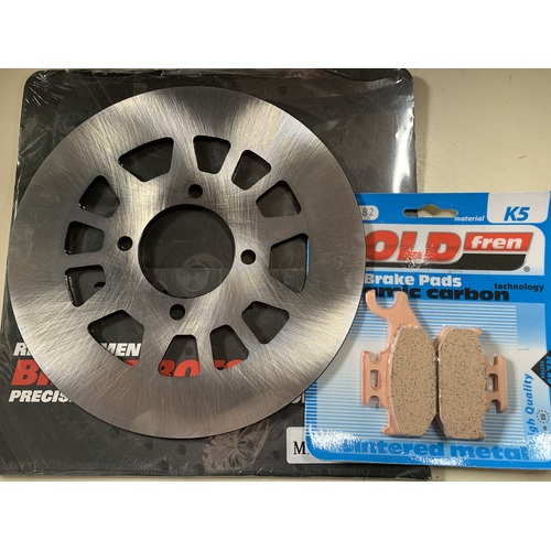 YAMAHA KODIAK YFM 400 REAR BRAKE DISC AND PADS  2000 2001 2002   286 182