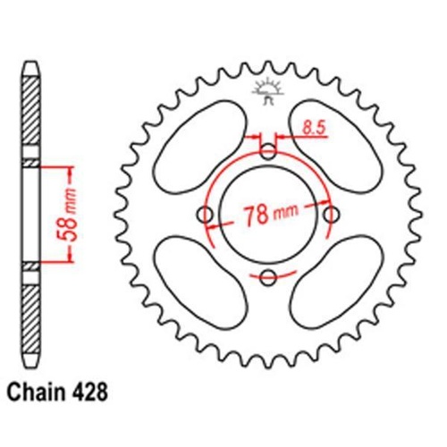 SUZUKI RV 90 GT GP KH TS SARCHS EXPRES 125 47 TOOTH REAR STEEL SPROCKET  JTR 810