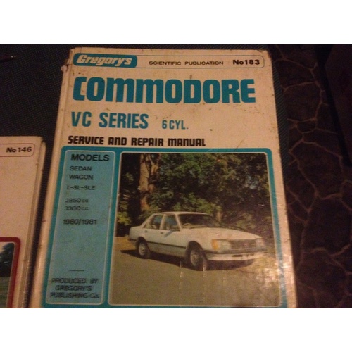 HOLDEN COMMODORE VC  6 CYL  GREGORYS WORKSHOP MANUAL