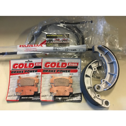 HONDA TRX 500 2005 -2011 FRONT & REAR BRAKE SERVICE KIT PADS SHOES CABLES 