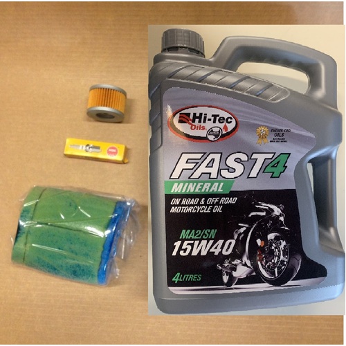 SUZUKI 250 300 LTF QUAD RUNNER KING QUAD ATV SERVICE PACK KIT AIR OIL FILTER PLUG HI TECH 4LT