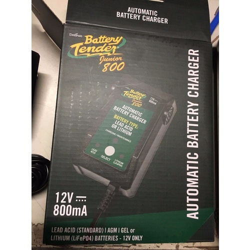 BATTERY TENDER TRICKLE CHARGER MAINTAINER 12 VOLT 800 MA LITHIUM LEAD ACID