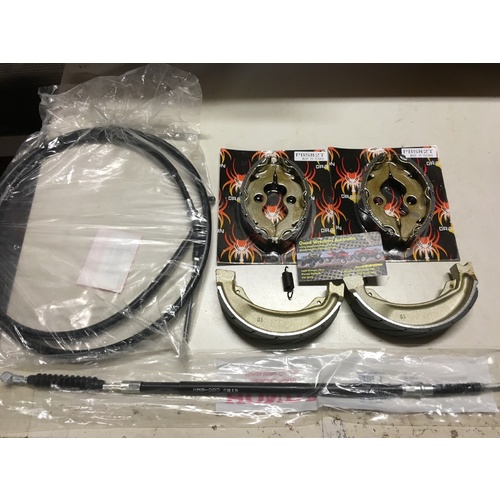 HONDA TRX 250 1996 / 2021 BRAKE RECO SET FRONT & REAR SHOES, HAND, FOOT CABLES 