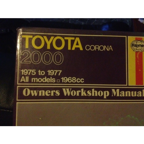 TOYOTA CORONA 2000 1975-1977 HAYNES WORKSHOP MANUAL