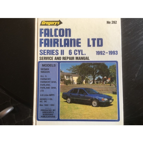 FORD FALCON FAIRLANE 1992-1993 GREGORYS SERVICE REPAIR  MANUAL
