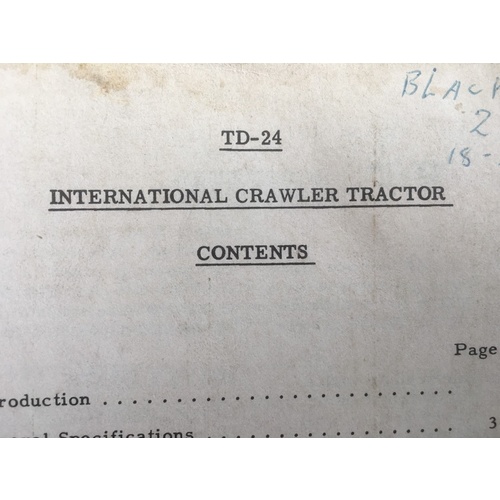 INTERNATIONAL TD24 CRAWLER SERVICE REPAIR  MANUAL