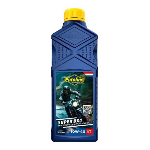 PUTOLINE DX4 10W40 10 W 40 SEMI SYNTHETIC FOUR STORKE MOTORCYCLE OIL 1 LITRE 