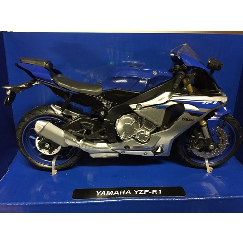 YAMAHA BLUE / SILVER 2016  R1  TOY MODEL  DIECAST  1:12 SCALE 