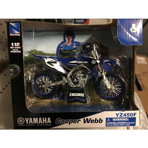 YAMAHA YZF YZ 450 F COOPER WEBB TOY MODEL DIECAST 1:12 SCALE GIFT IDEA CHRISTMAS