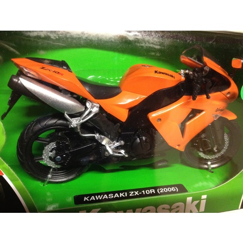 KAWASAKI ZX 10 ORANGE TOY MODEL DIECAST 1:12 SCALE GIFT IDEA CHRISTMAS